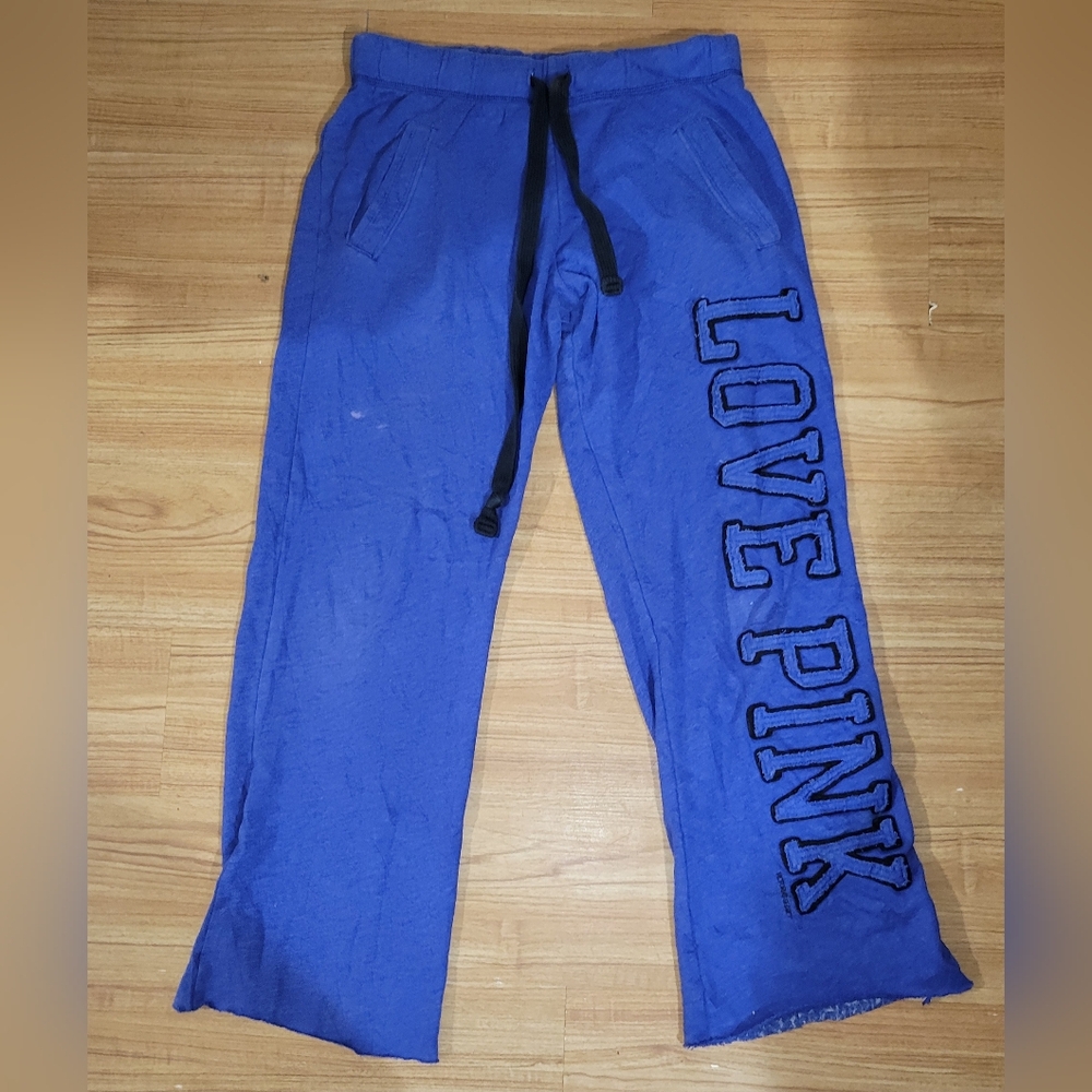Victoria's Secret PINK Y2K 2011 Rare Flared Blue/Black Sweatpants Size S